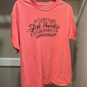 Large salmon Bible verse tshirt